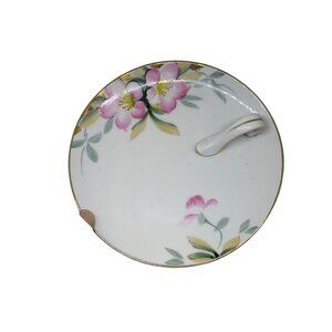 VTG Noritake Handpainted Azalea Lemon Nappy Dish Pink Flowers Japan Made 5.5"